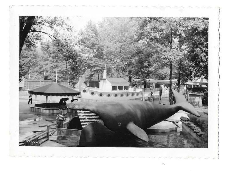 VTG Photo Boy Posing In Whales Mouth At Children’s Zoo, Highland Park Pittsburgh