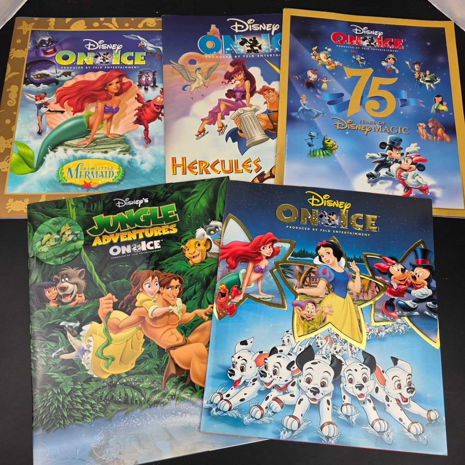 Disney On Ice Show Program Lot Collection Little Mermaid Hercules Jungle