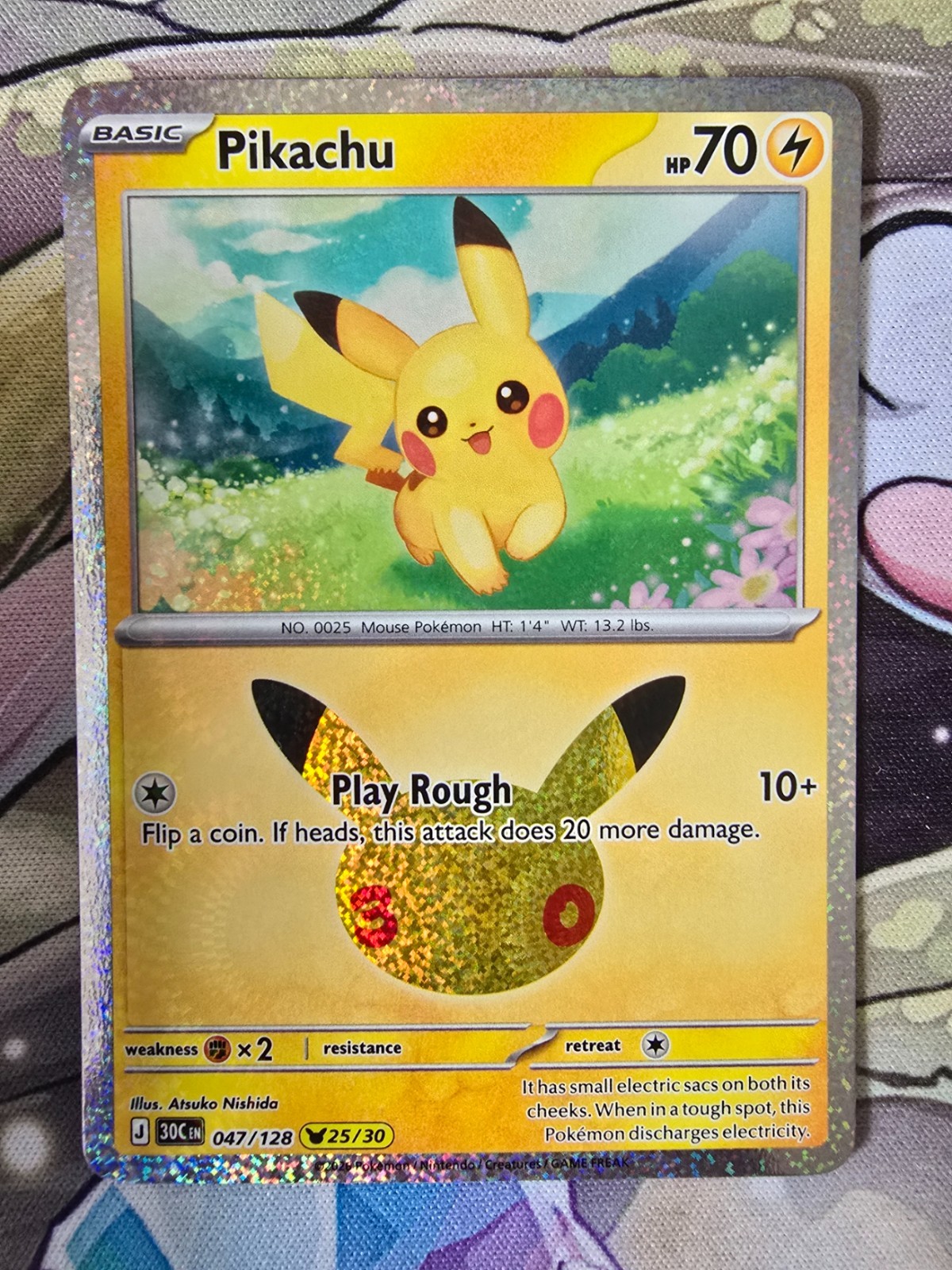 Pikachu 047/128 Me: 30th Celebration Holo