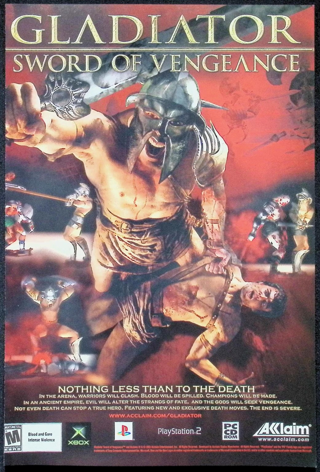 Gladiator Sword Of Vengeance Magazine Print Ad 2004 Acclaim PS2 Xbox