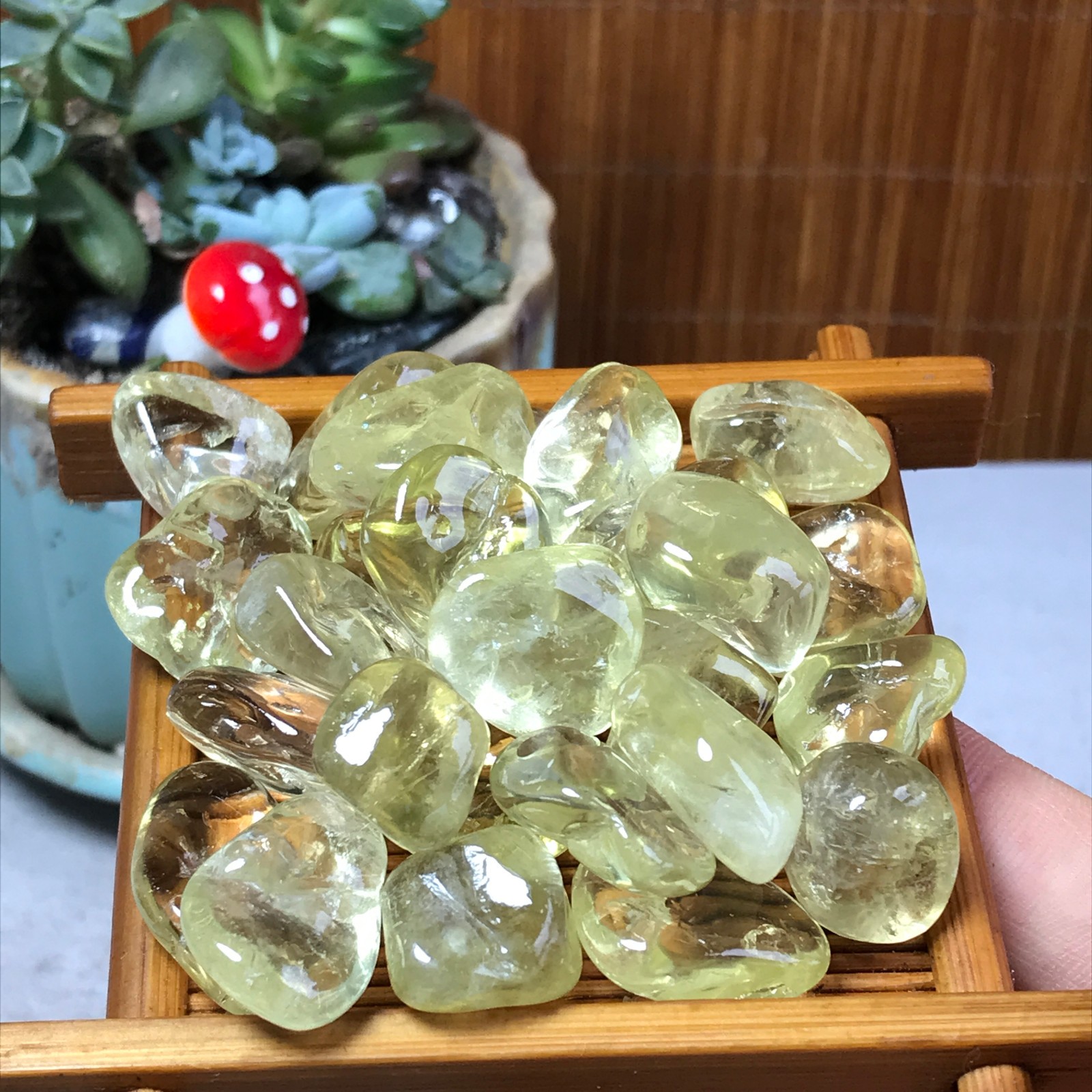 27pcs Natural yellow quartz Crystal gemstone Polish Mineral Specimen 89g A6817
