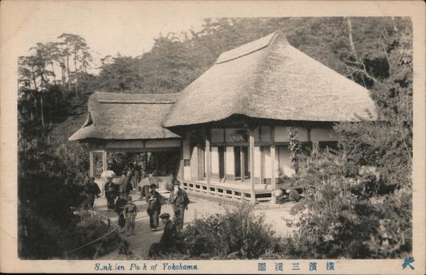 Yokohama, Japan Sankeien Park Original Vintage Postcard