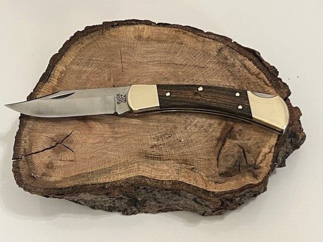 Buck 110 USA EBONY Hunting Folding Pocket knife-Excellent Condition----