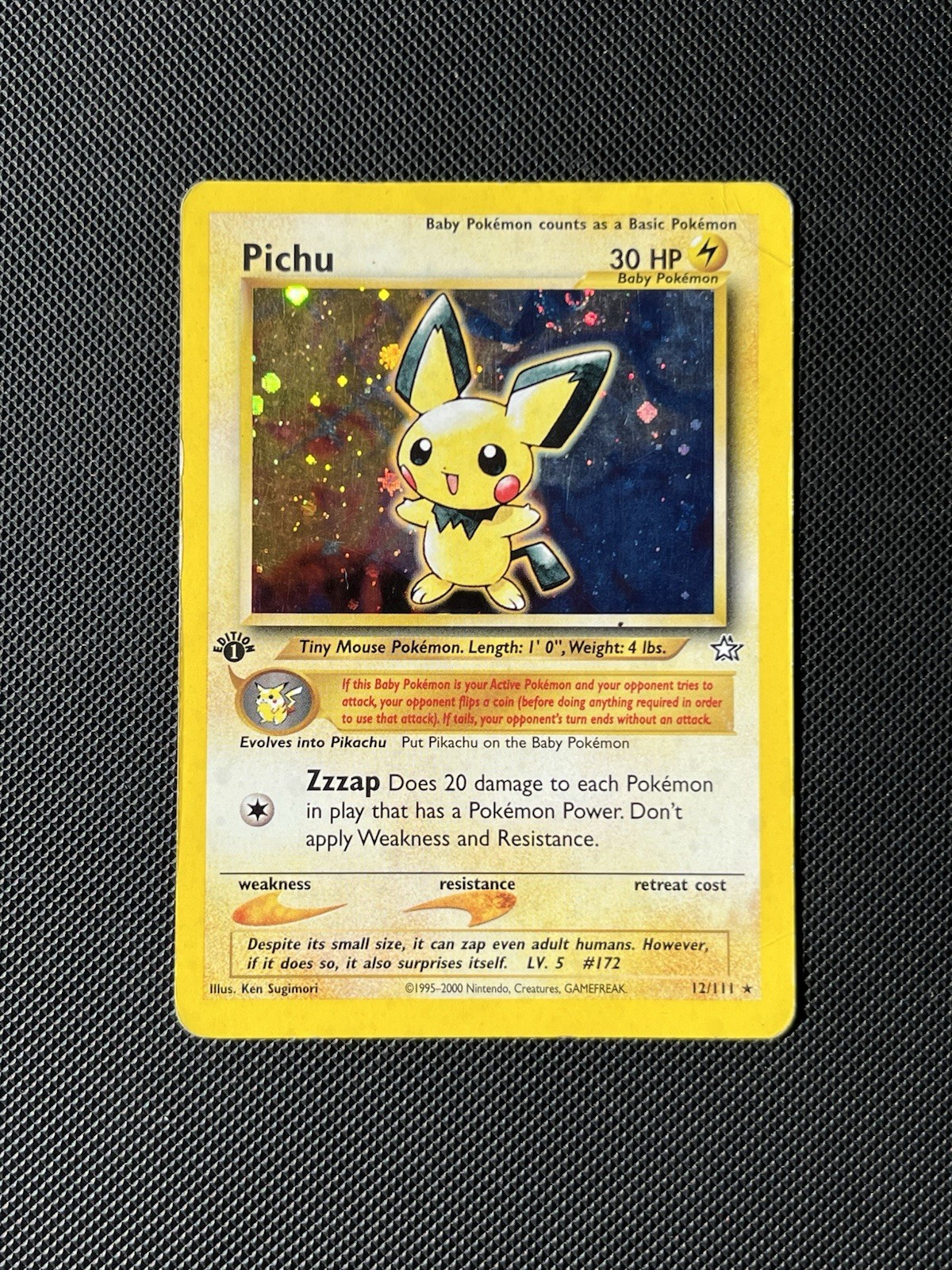 Pokemon Pichu 12/111 Neo Genesis 1st edition Holo eng 2000 Wizard