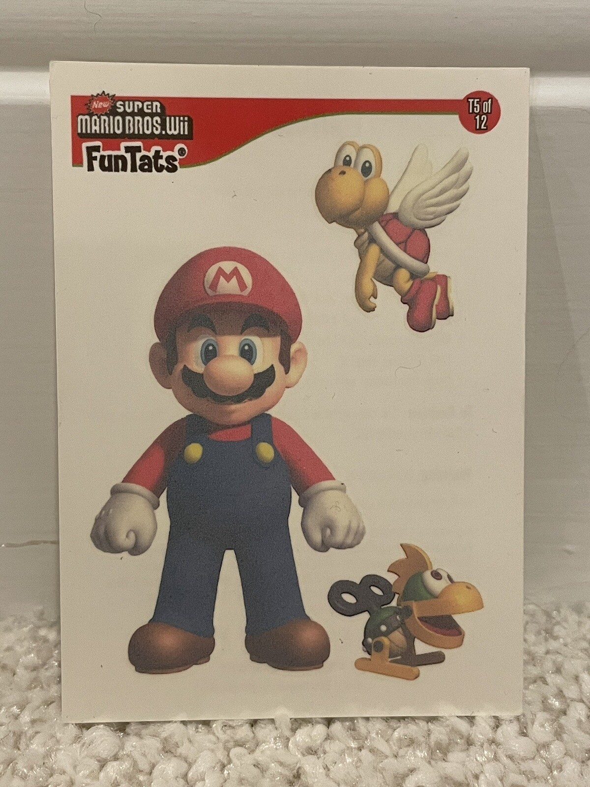 2010 Enterplay Super Mario Bros Wii FunTats #T5