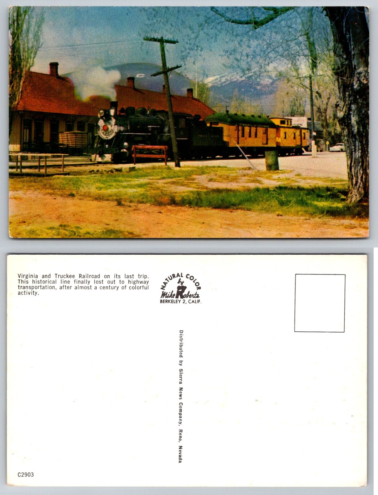 Standard Virginia and Truckee Railroad Last Trip Postcard