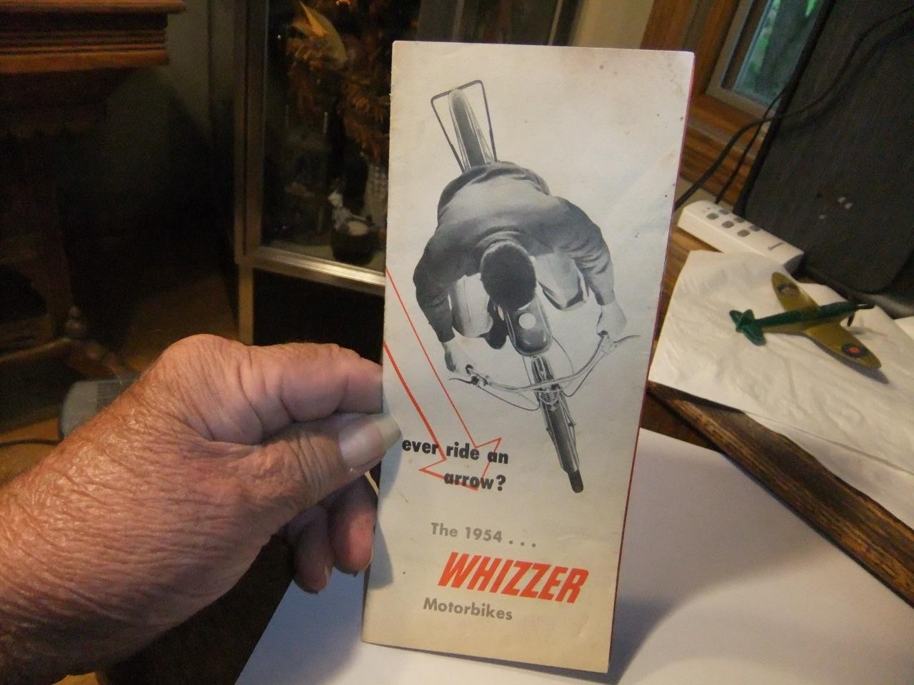 Whizzer Bike Motor Advertisement, Fold Out 1954 Brochure w/accessories motorcyle