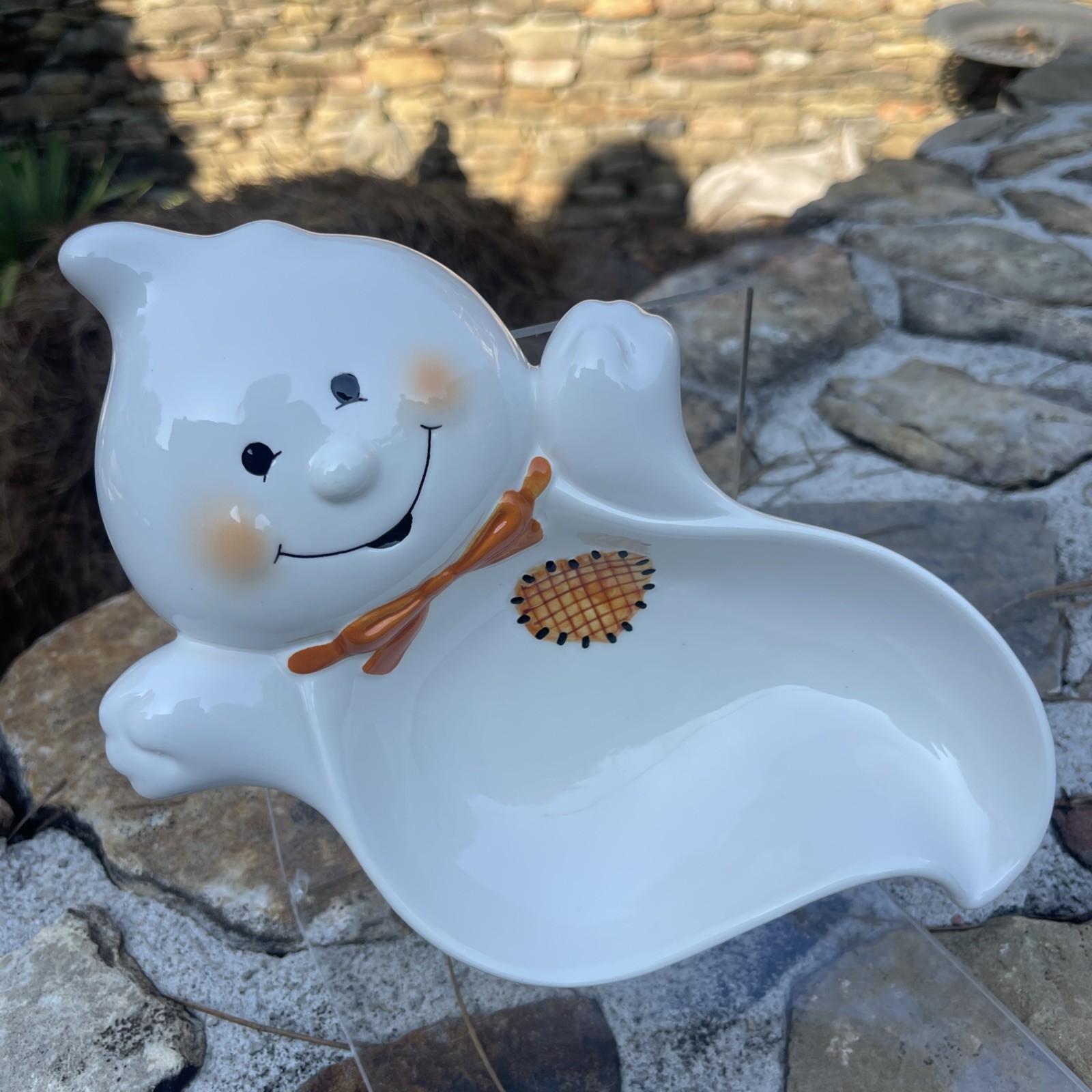 🎃Vintage Hallmark 1997 Friendly Ghost Ceramic Candy Trinket Dish Wall Deco