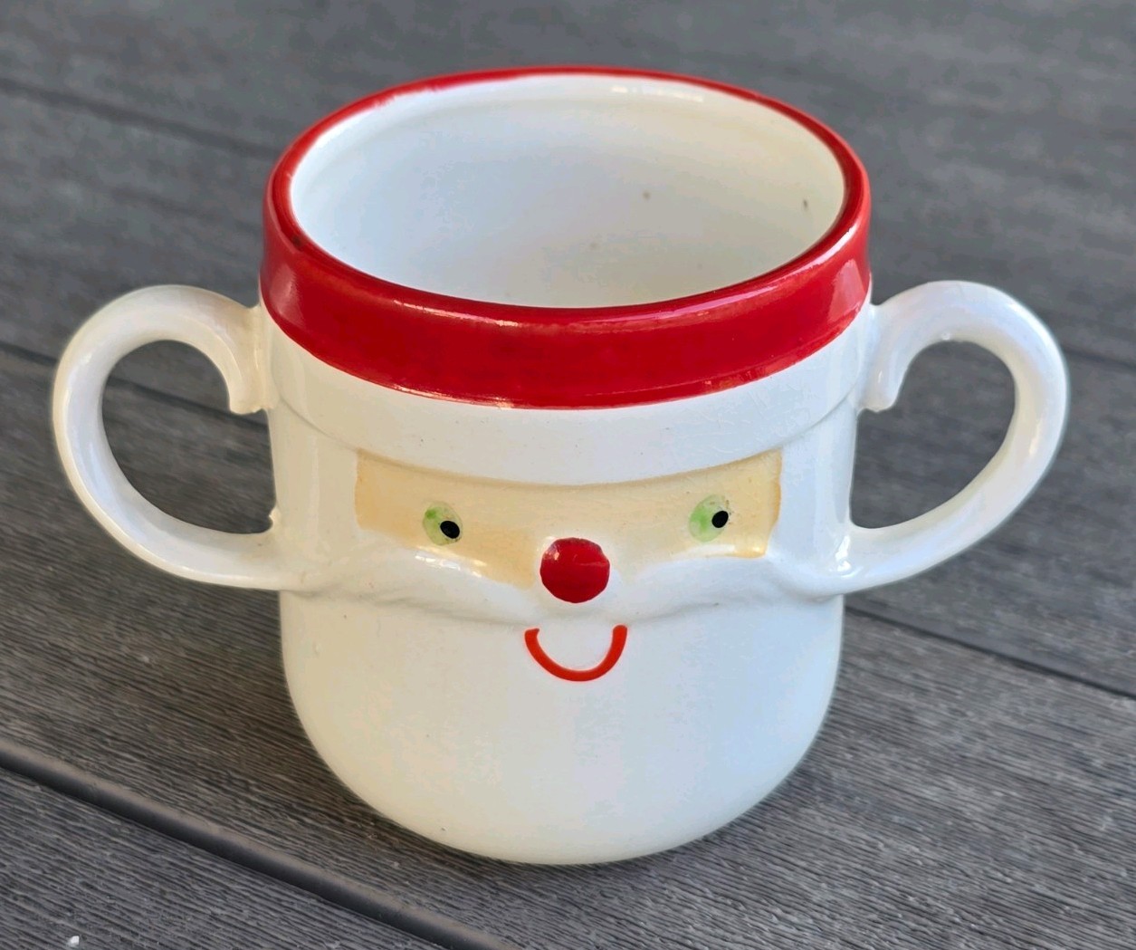 RARE VTG 1963 HOLT HOWARD CHRISTMAS CERAMICS HANDLED CHILD’S SANTA SIPPY CUP