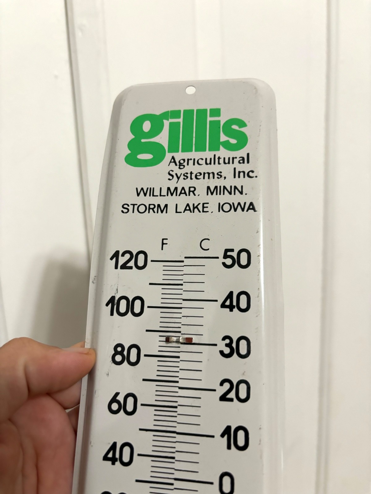 Vtg Gillis Agricultural Systems Feed Seed Storm Lake Iowa IA MN Thermometer Sign