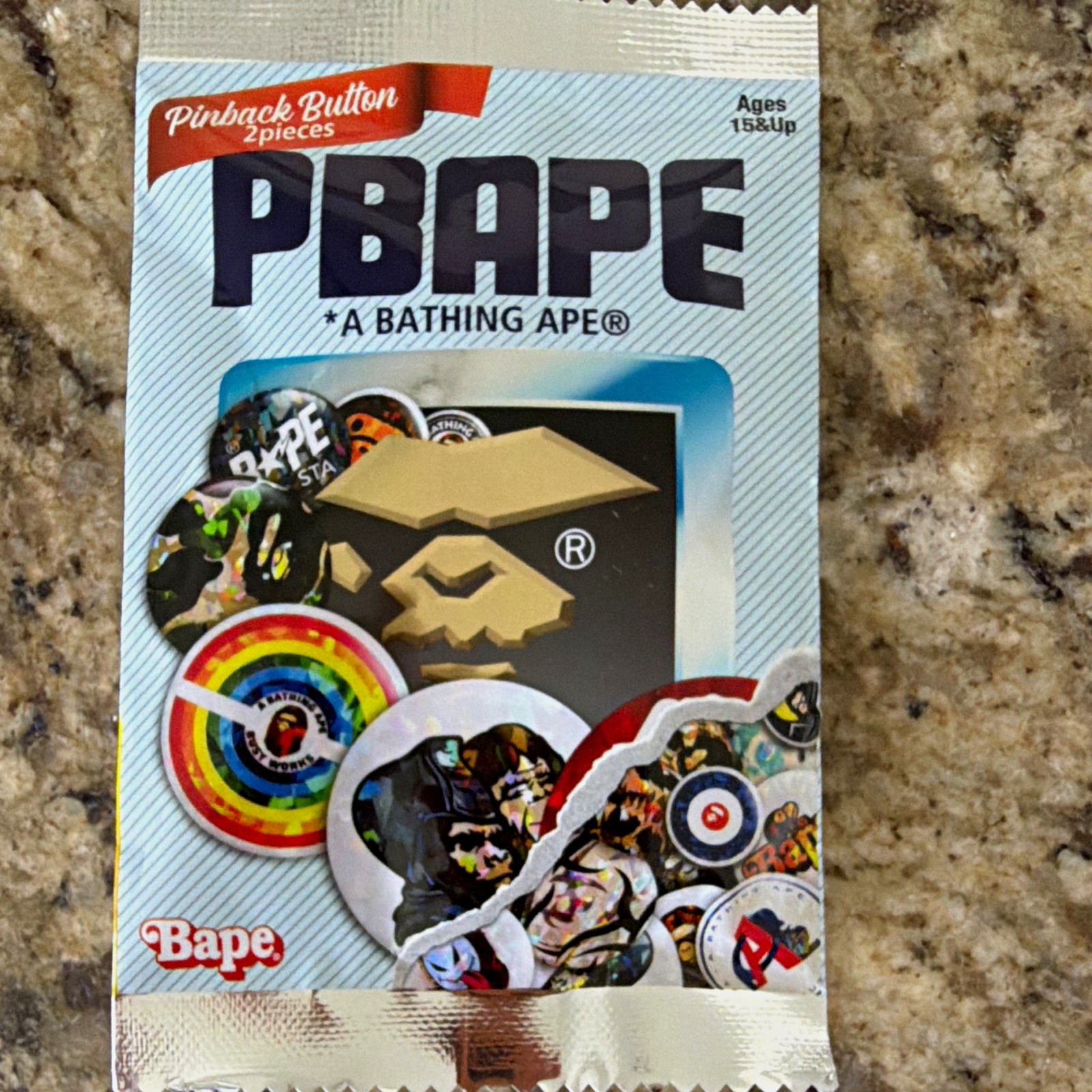A Bathing Ape BAPE PBAPE Pinback Buttons 2-Piece Collectible Set