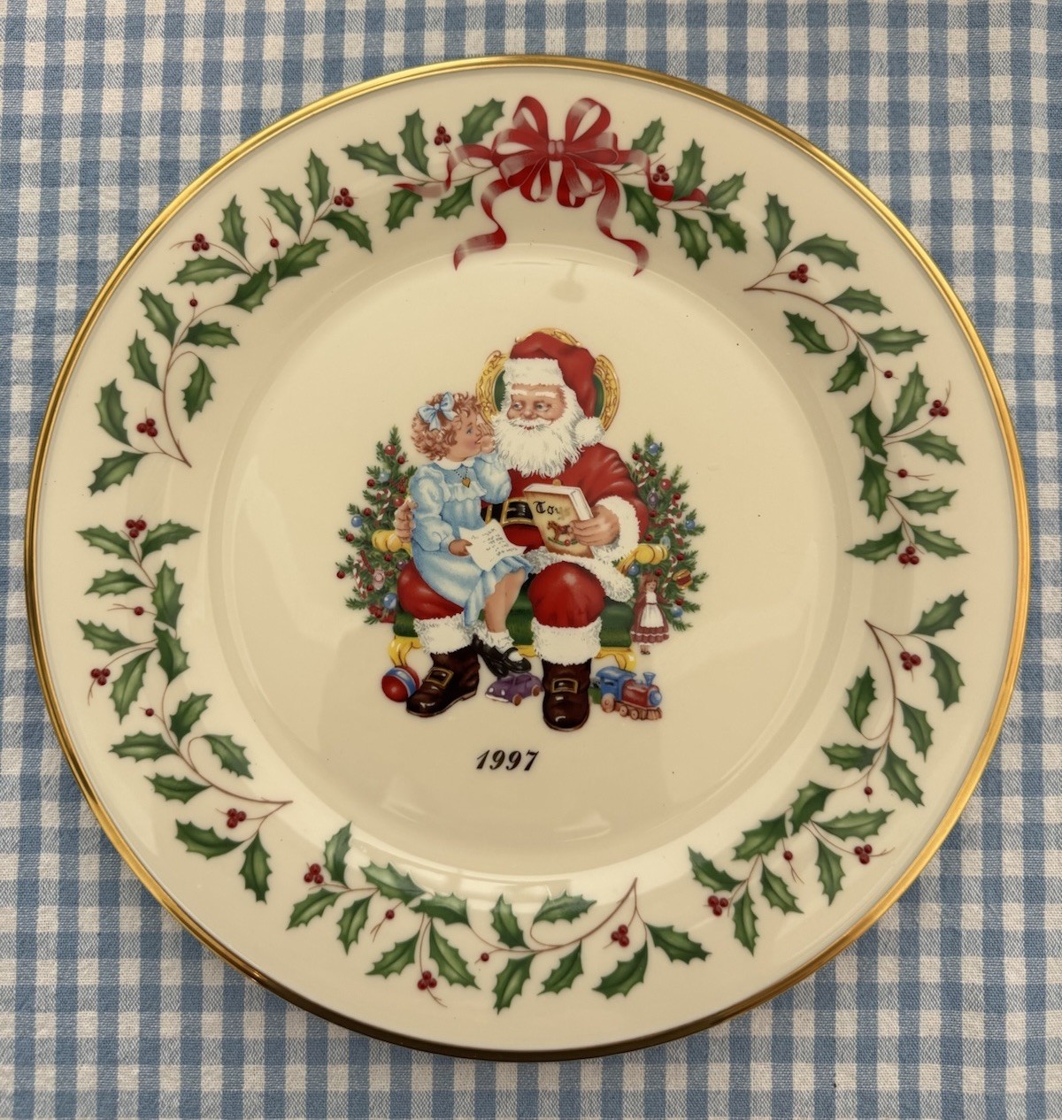 Lenox 1997 Annual Holiday Collector Plate 7th in Series Santa Christmas NEW