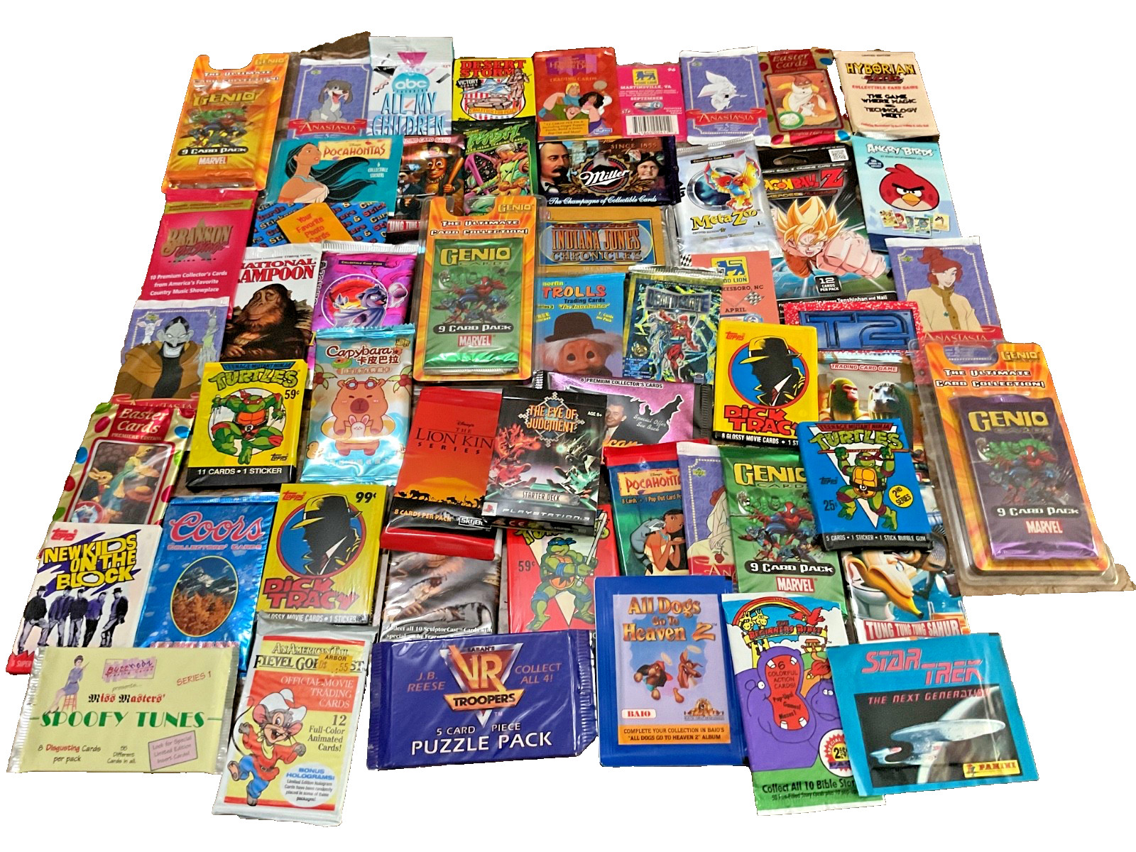 60 Vintage 90’s 00’s Non Sports Trading Card & Sticker Packs + 20 FREE CARDS