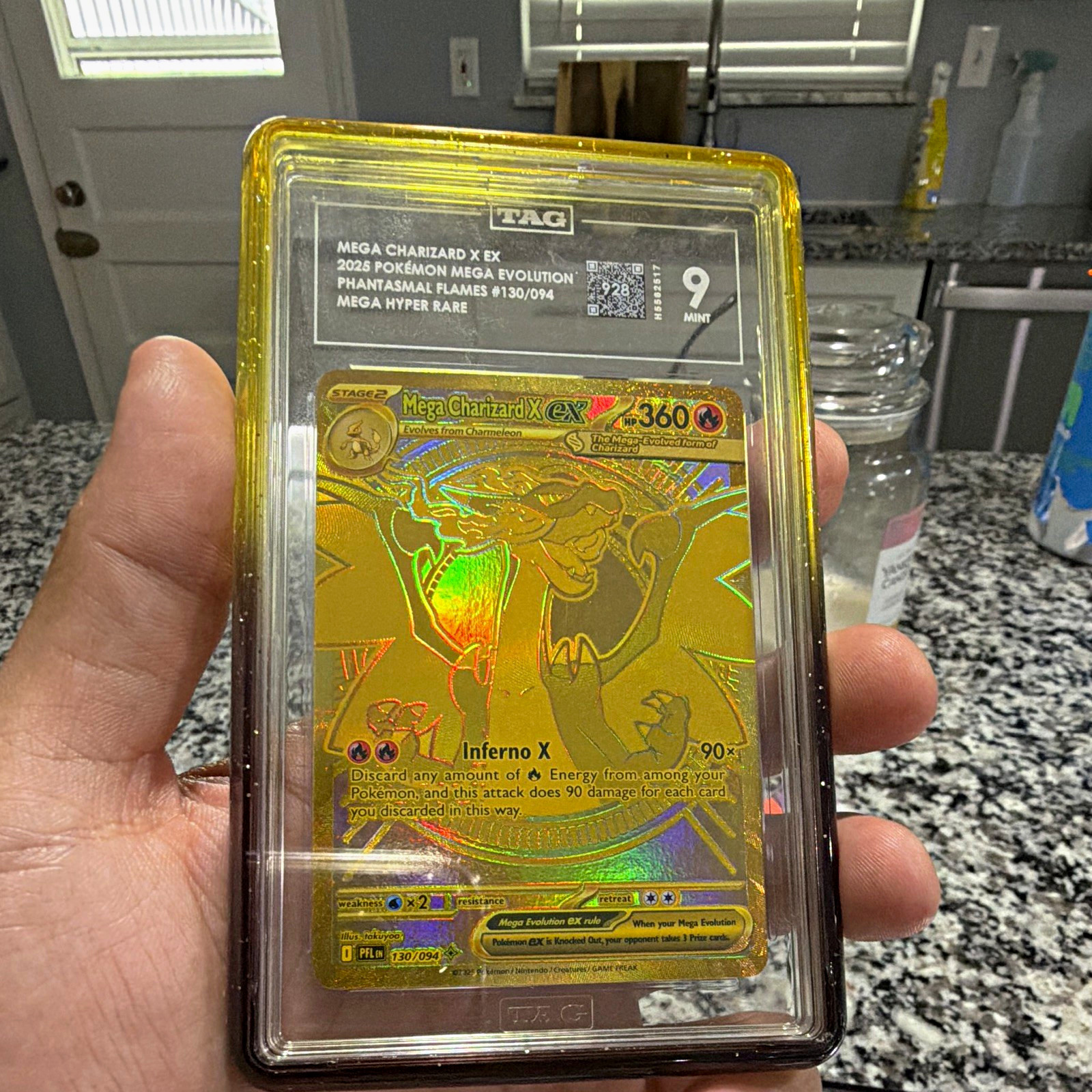 TAG 9 2025 Pokémon Mega Charizard X EX Holo Phantasmal Flames 130/094