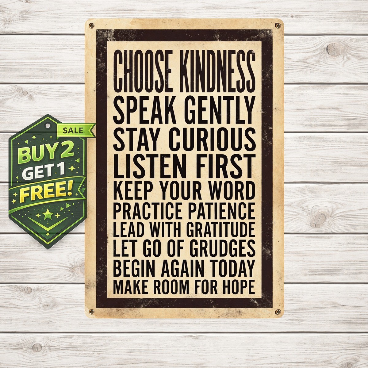Inspirational Quote Iron Metal Sign Retro Motivational Home Wall Decor 8x12
