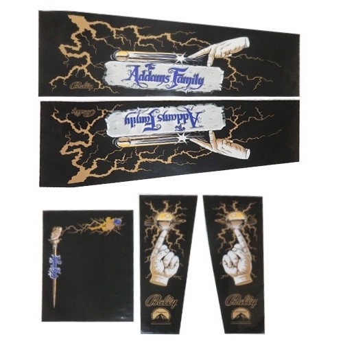 The Adams Family GOLD Pinball Machine CABINET Decal Set