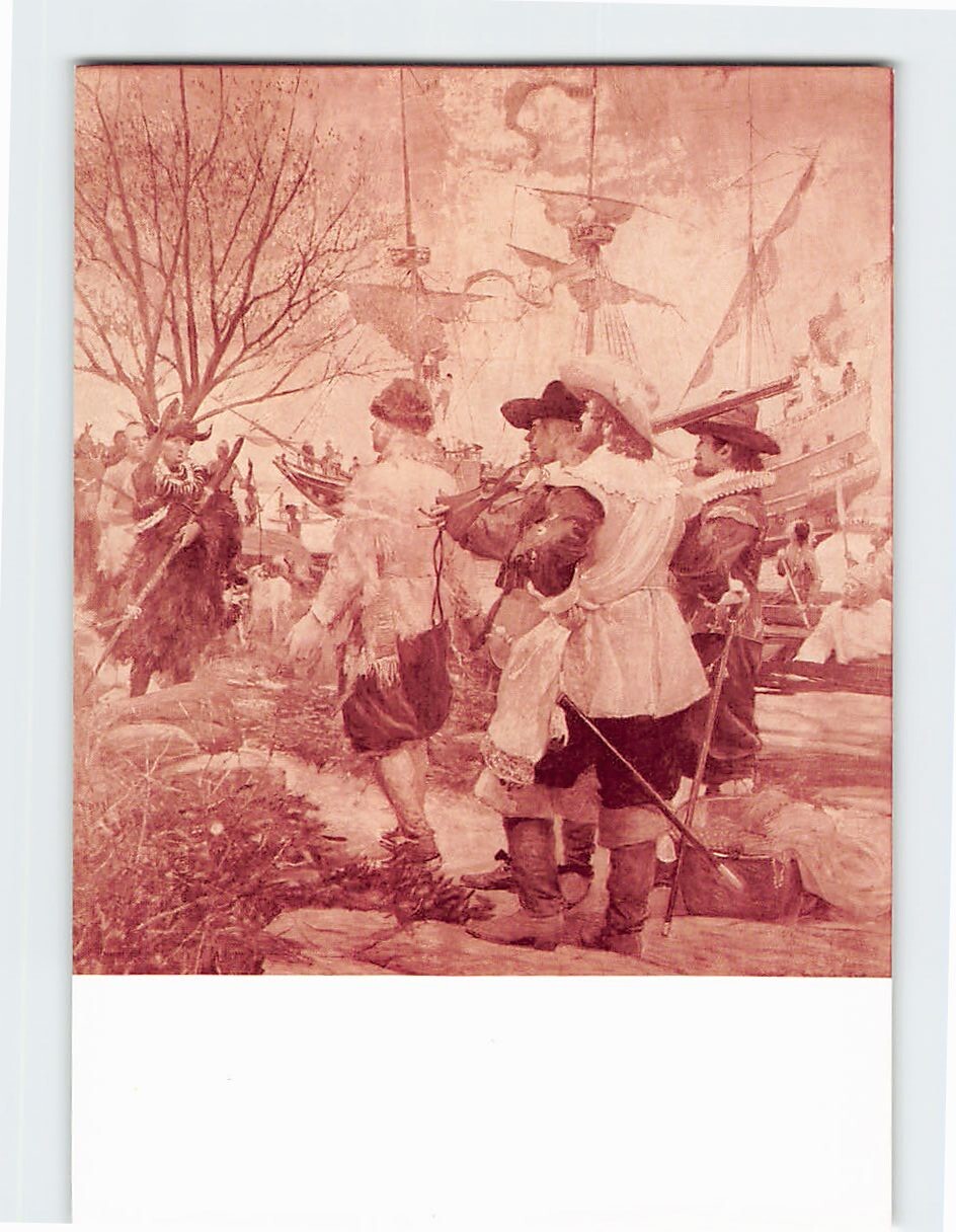 Postcard Landing of the settlers 1938 US postage Delaware USA