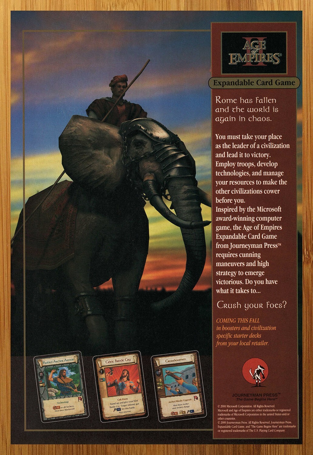 2000 Age of Empires Expandable Trading Card Game Print Ad/Poster CCG TCG Art 00s