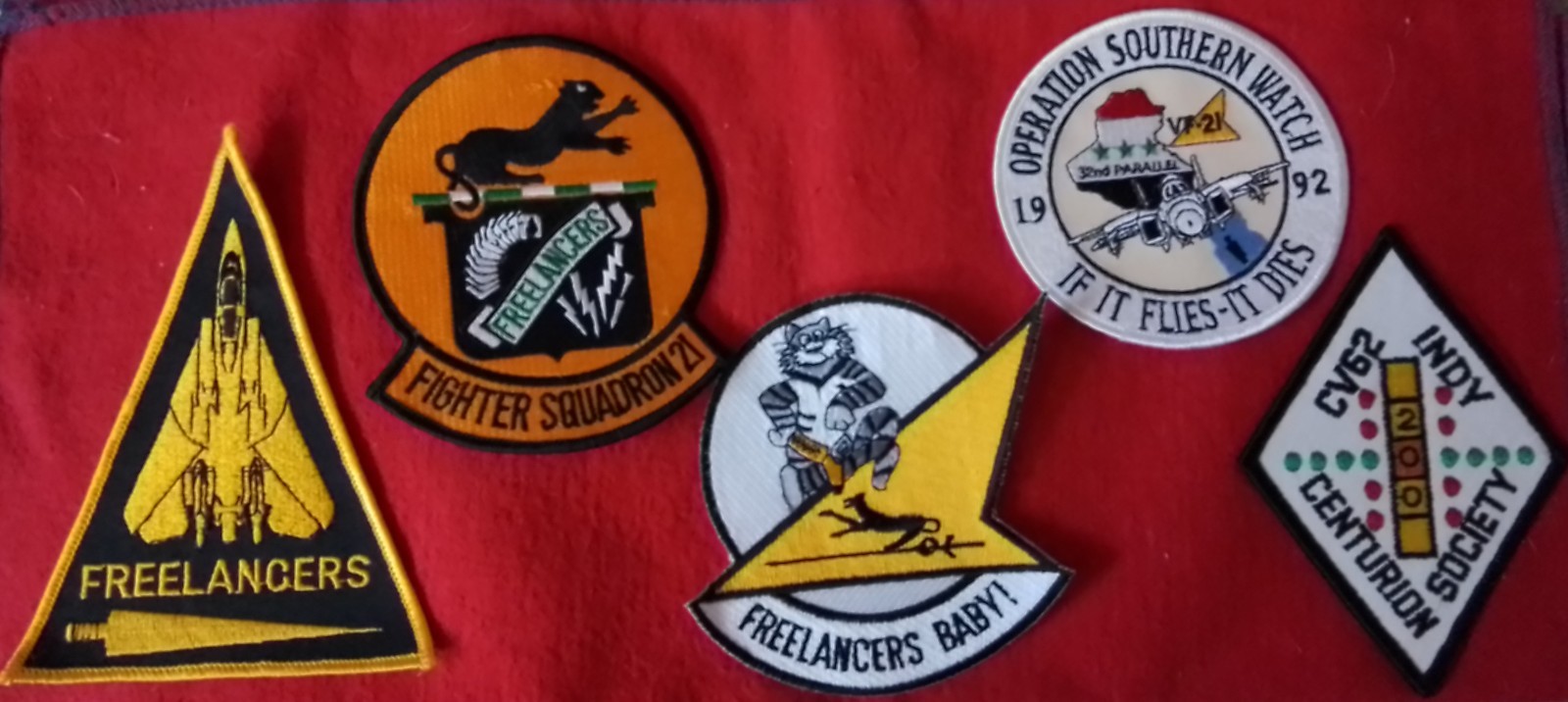 VF-21 FREELANCERS SQUADRON PATCH SET - F-14A Tomcats 1990-1995