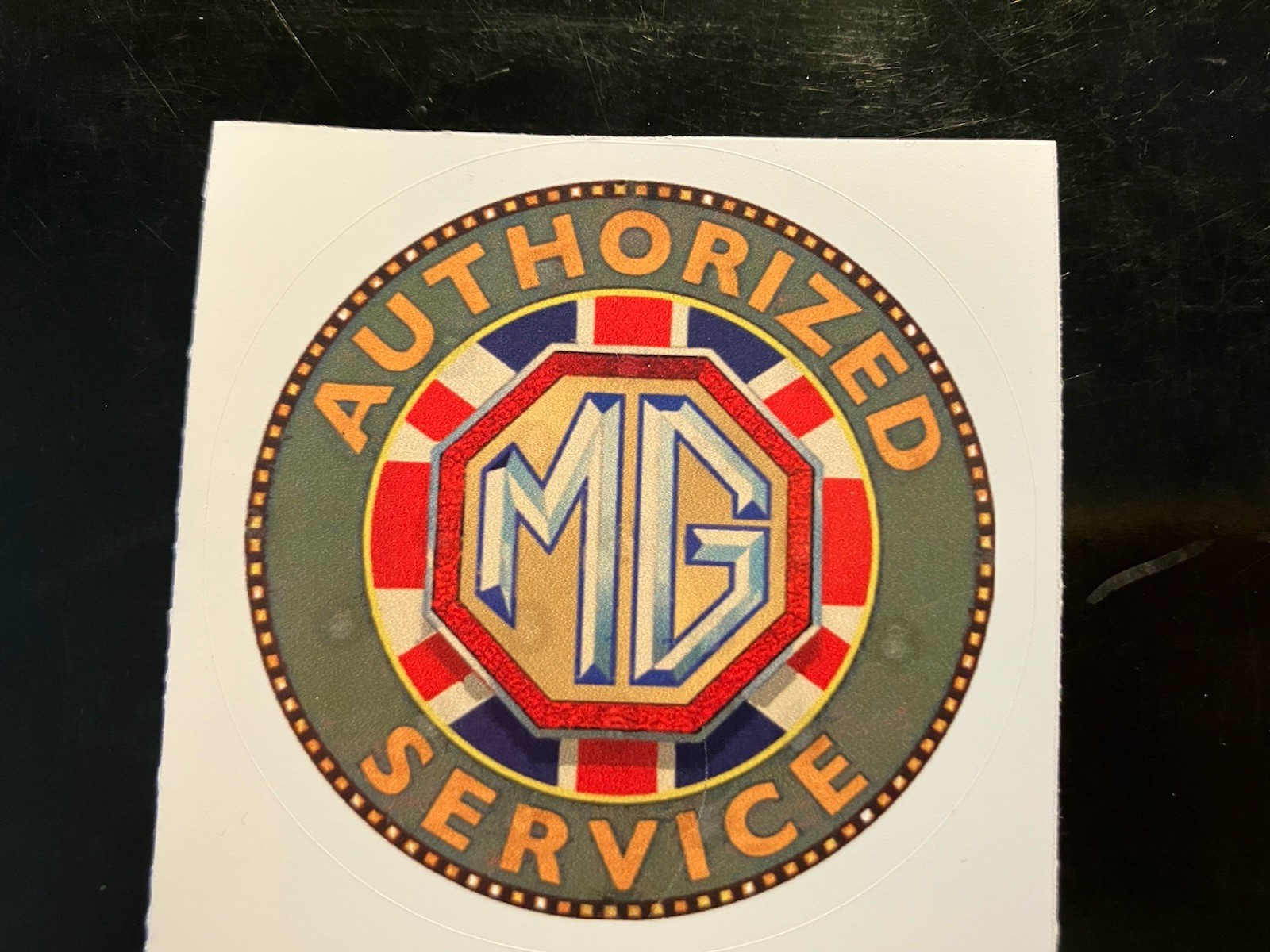 MG MGB  MG-T   AUTHORIZED SERVICE  NEW. VINYL STICKER ” 2.8
