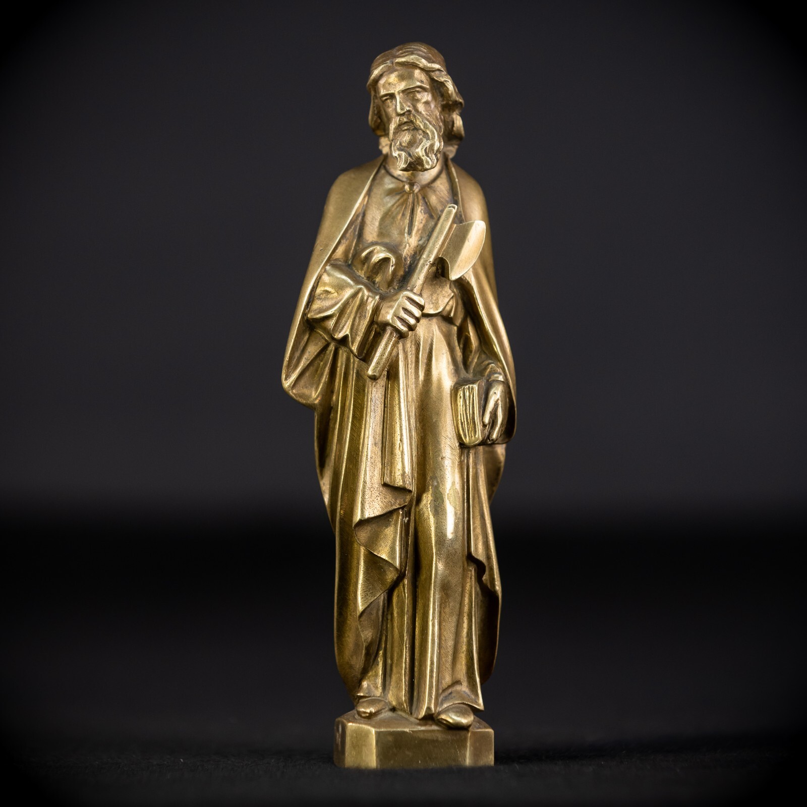 St Matthew The Apostle Statue | Evangelist 1800s Antique Bronze Figure | 6.7