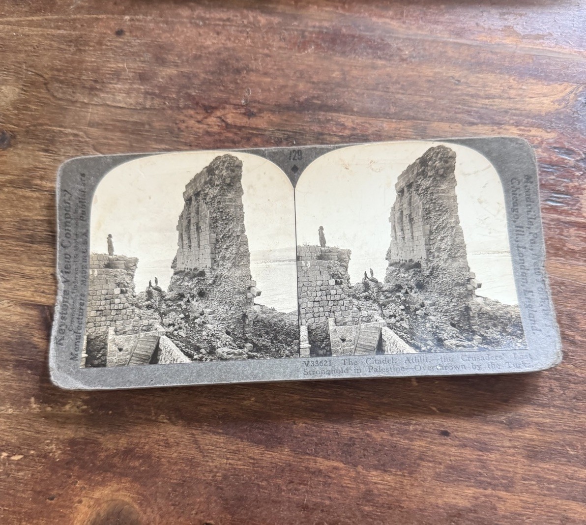 Keystone Stereoview 729 Citadel Athlit Crusaders' Last Stronghold