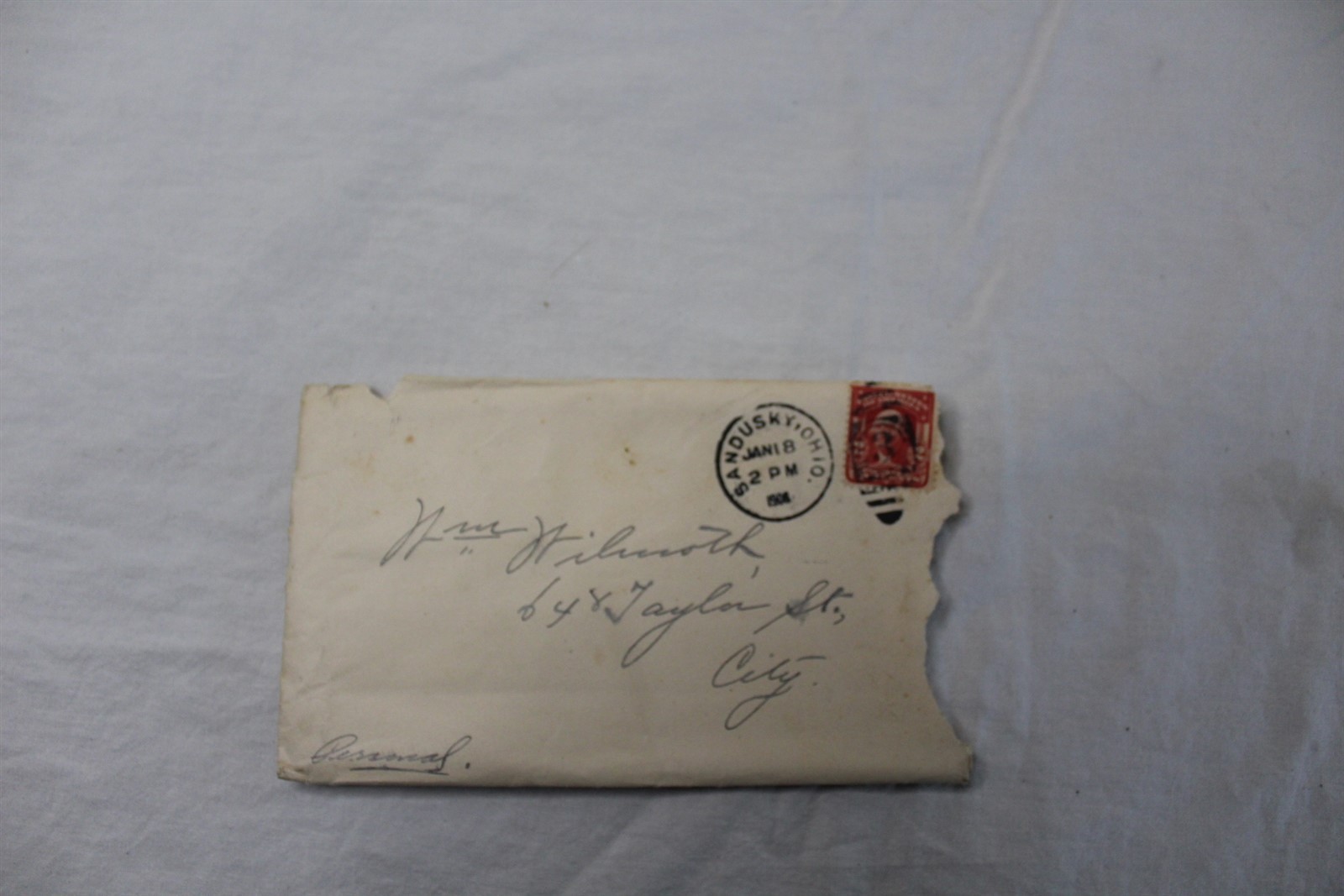  1906 Handwritten Letter With Stamped Postmarked Envelope Antique