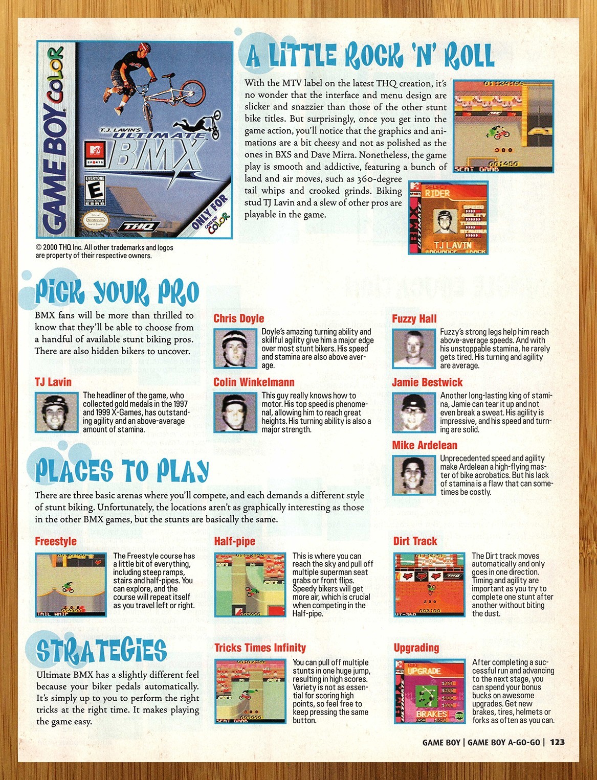 2000 MTV Sports TJ Lavin Ultimate BMX Game Boy Color GBC Print Ad/Poster Art