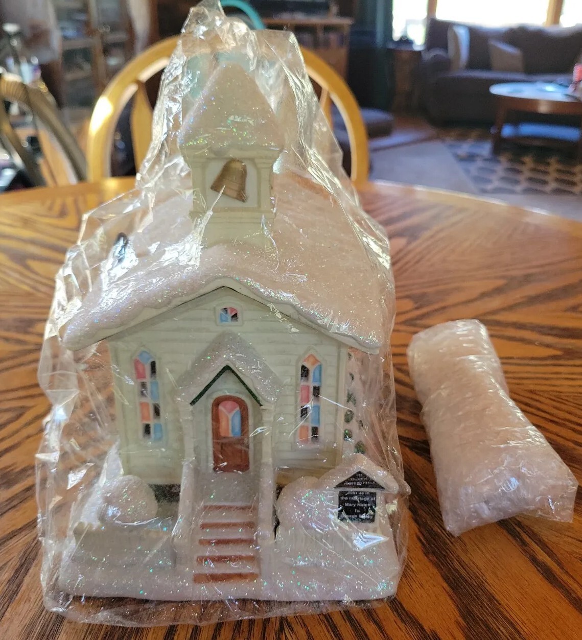 Rare Enesco It's A Wonderful Life Bedford Falls Church Illuminated CHRISTMAS ORN