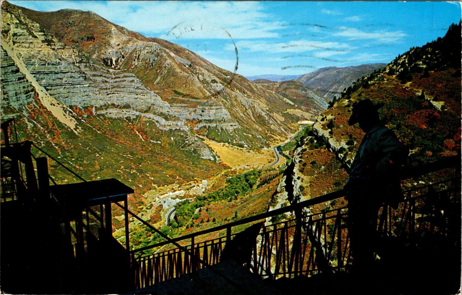 Provo Canyon Utah Sky Ride Bridal Veil Falls Chrome Postcard Posted 1964