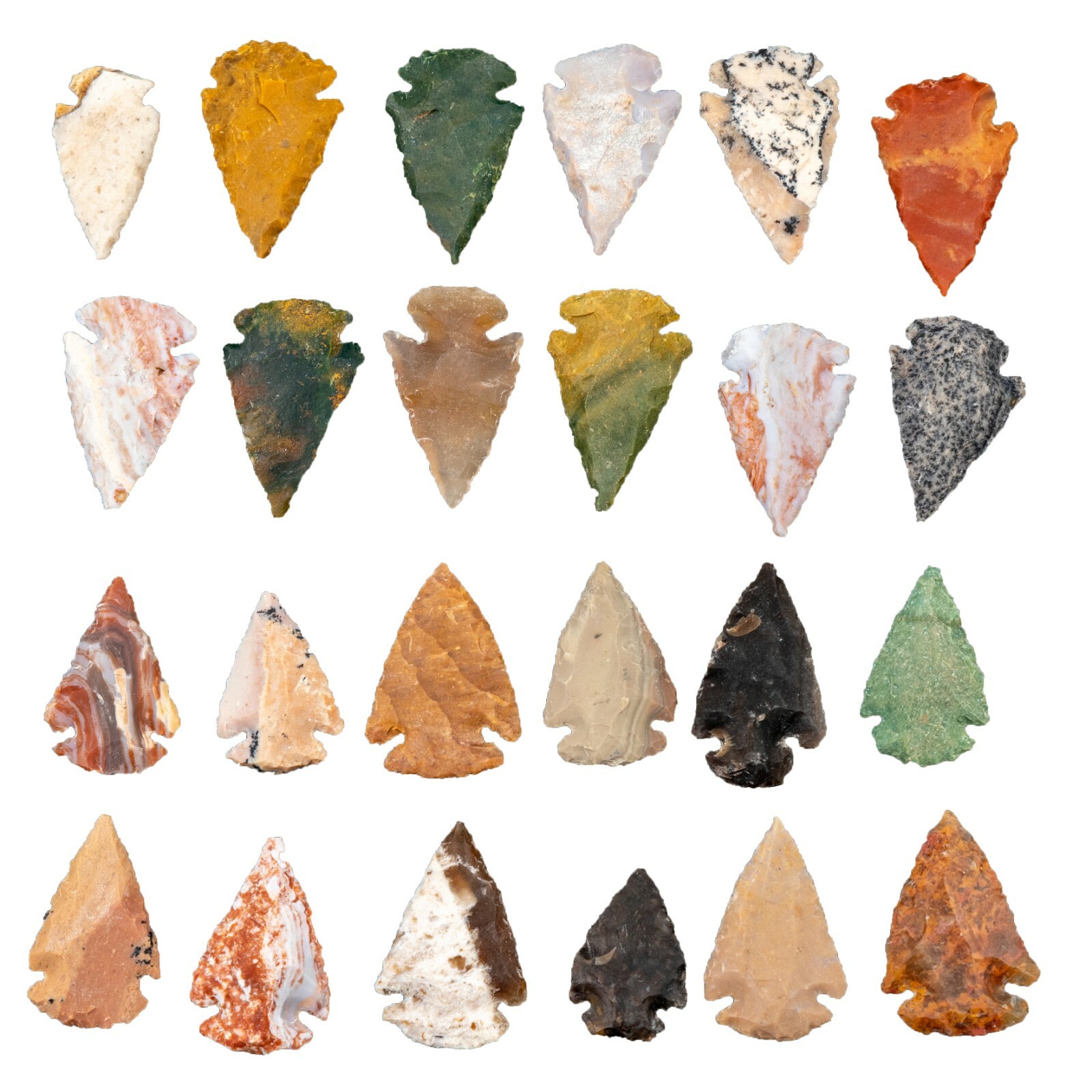 *** 25 PC Lot Flint Arrowhead OH Collection Project Spear Points Knife Blade ***
