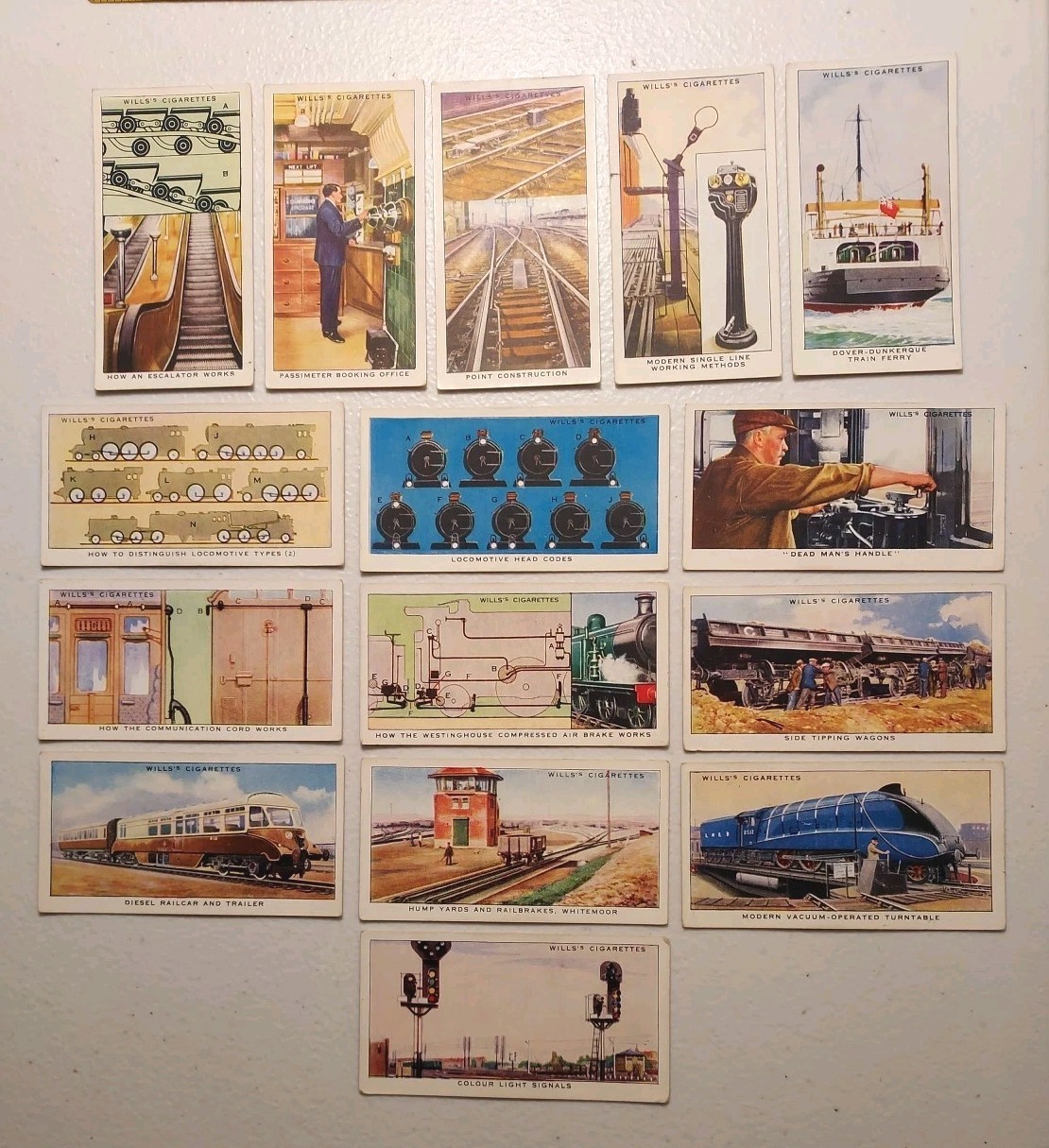 1938 Wills\'s Cigarettes Lot of 15 Railway Equipment Cards