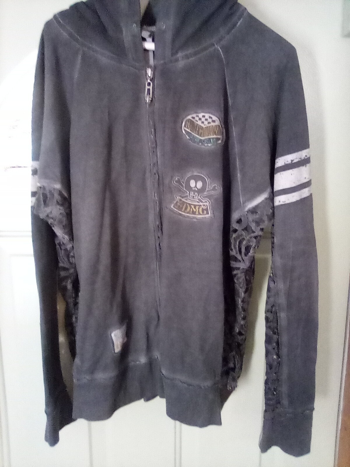 Woman’s XXL Harley Davidson Motorcycle Zip Up Gray  Hoodie Jacket