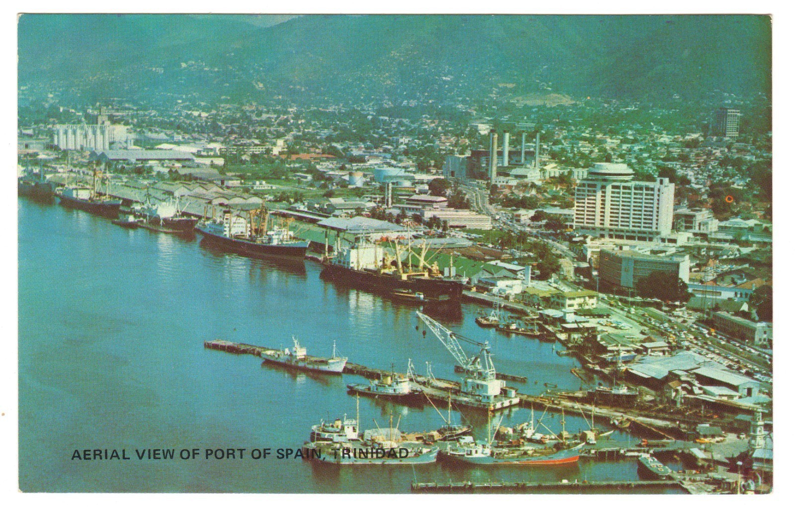Port of Spain Trinidad Waterfront Aerial Postcard
