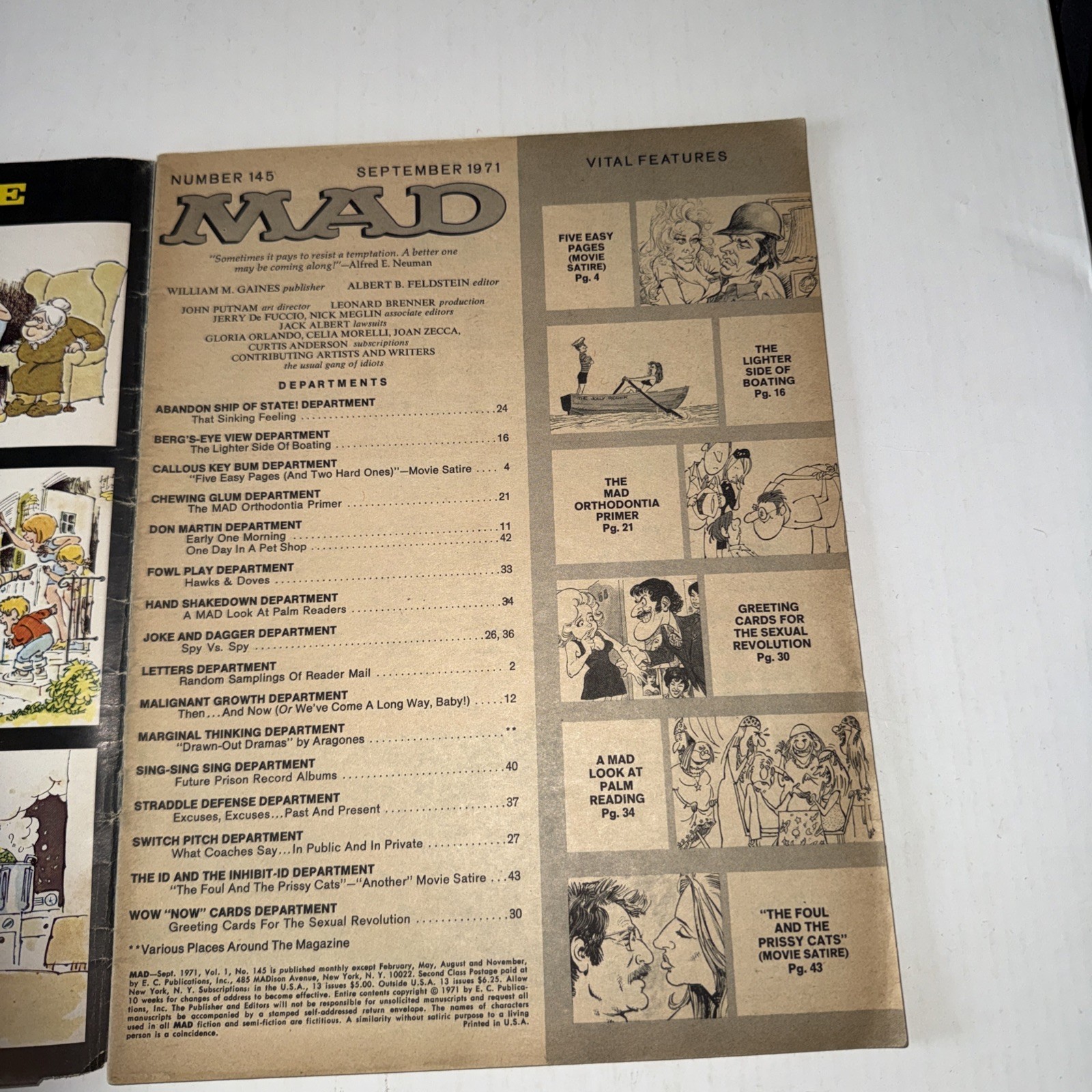 MAD Magazine #145 Sept 1971 Inflation good condition shipping include