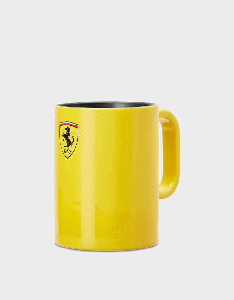 Ferrari Essential Mug in Porcelain Yellow W Logo **OFFICIAL NEW In Box