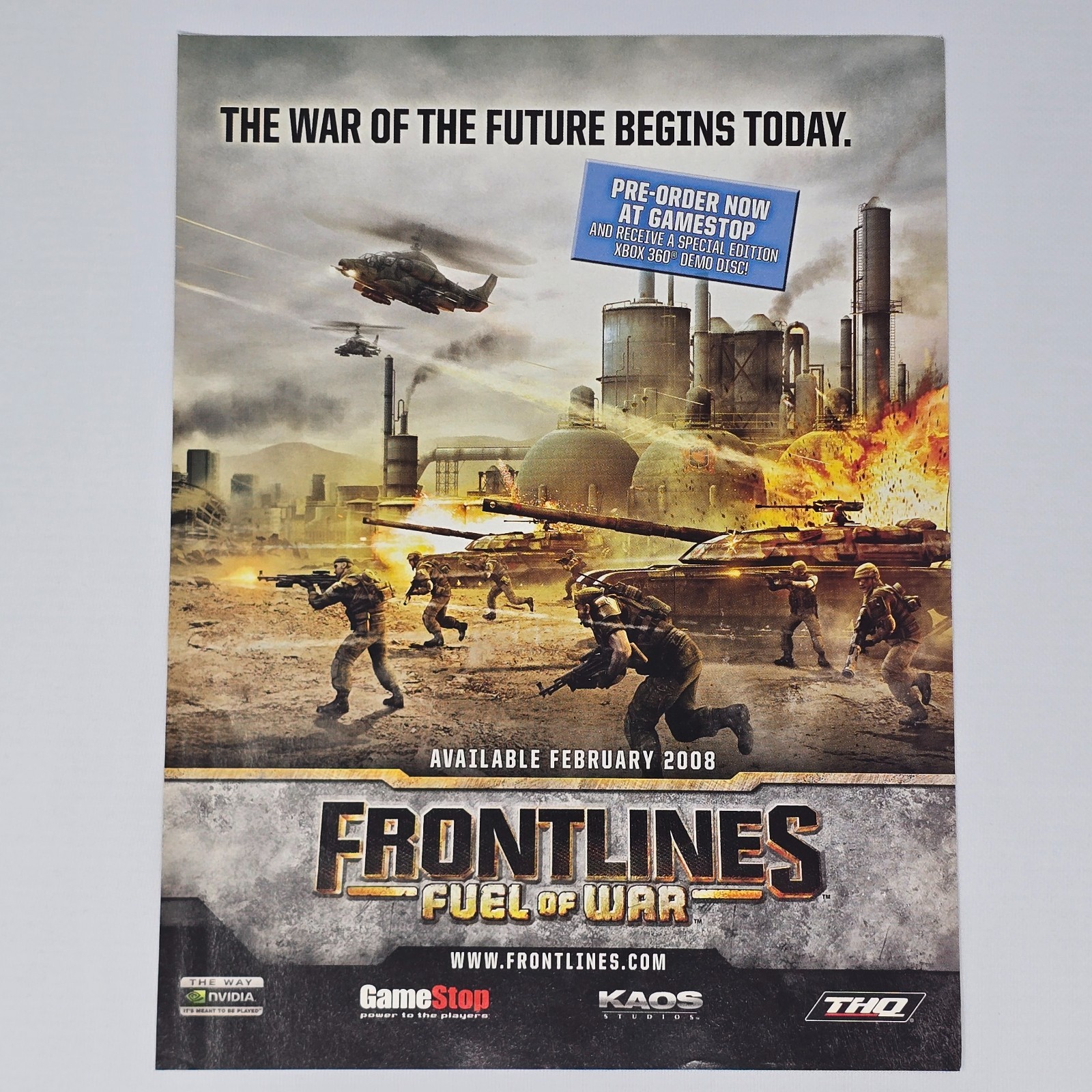 Frontlines Fuel Of War Xbox 360 PC The Future Begins Print Ad/Poster