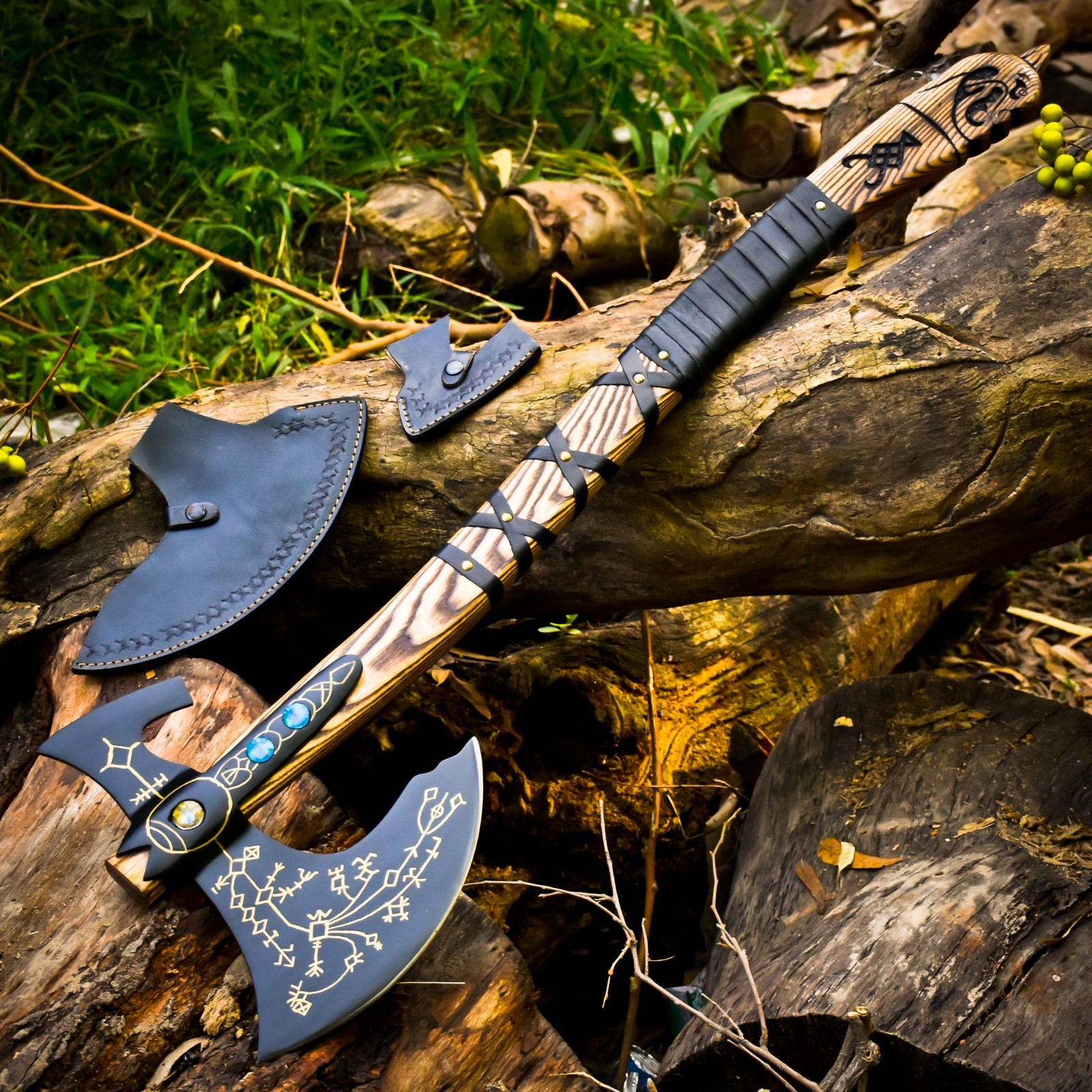 New God of War Kratos hand Made Carbon Steel Blade Viking Medieval W/L/S HB-1509