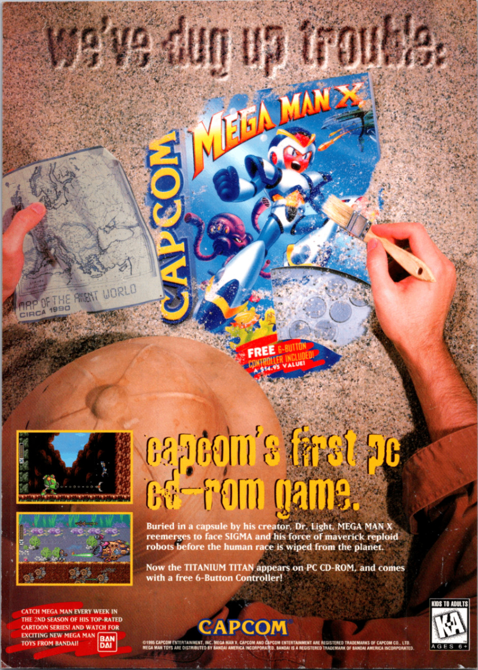 Capcom Mega Man X PC CD-ROM Vintage 1996 Magazine Ad Retro Gaming