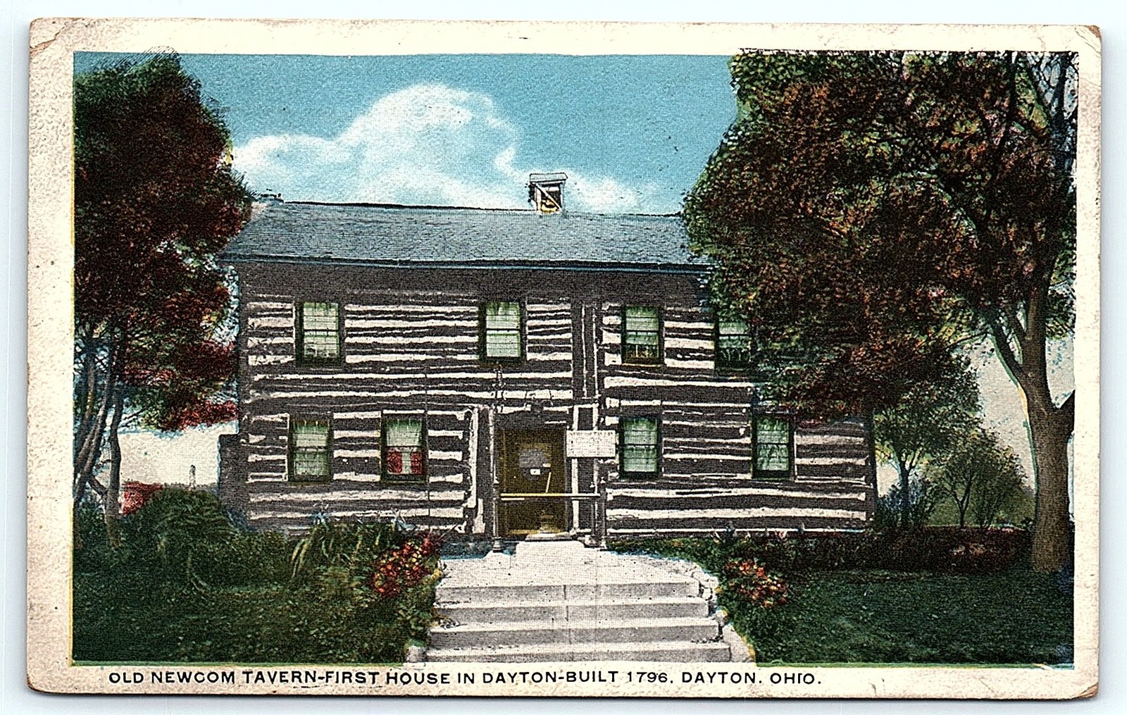 Old Newcom Tavern, Dayton, Ohio postcard (1921)