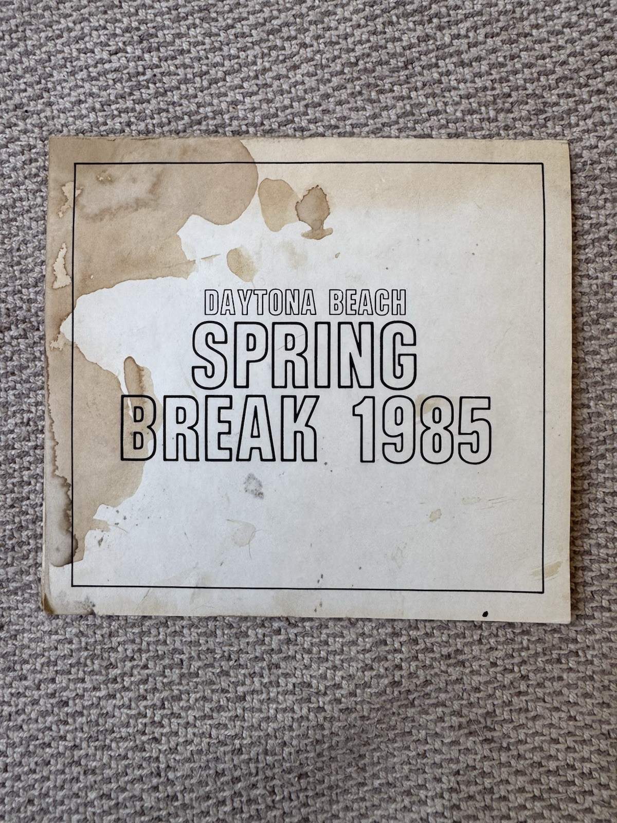1985 Spring Break Daytona Beach -Maxell Tapes Blow My Mind Blown Away Guy Photo