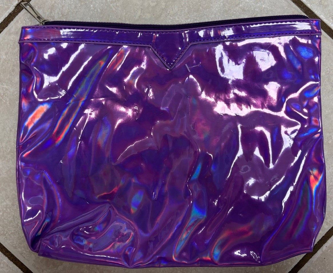 Krewe Of Iris Shimmering Dark Lavender Insert For Clear Iris Purse,Tote 12”X 10”