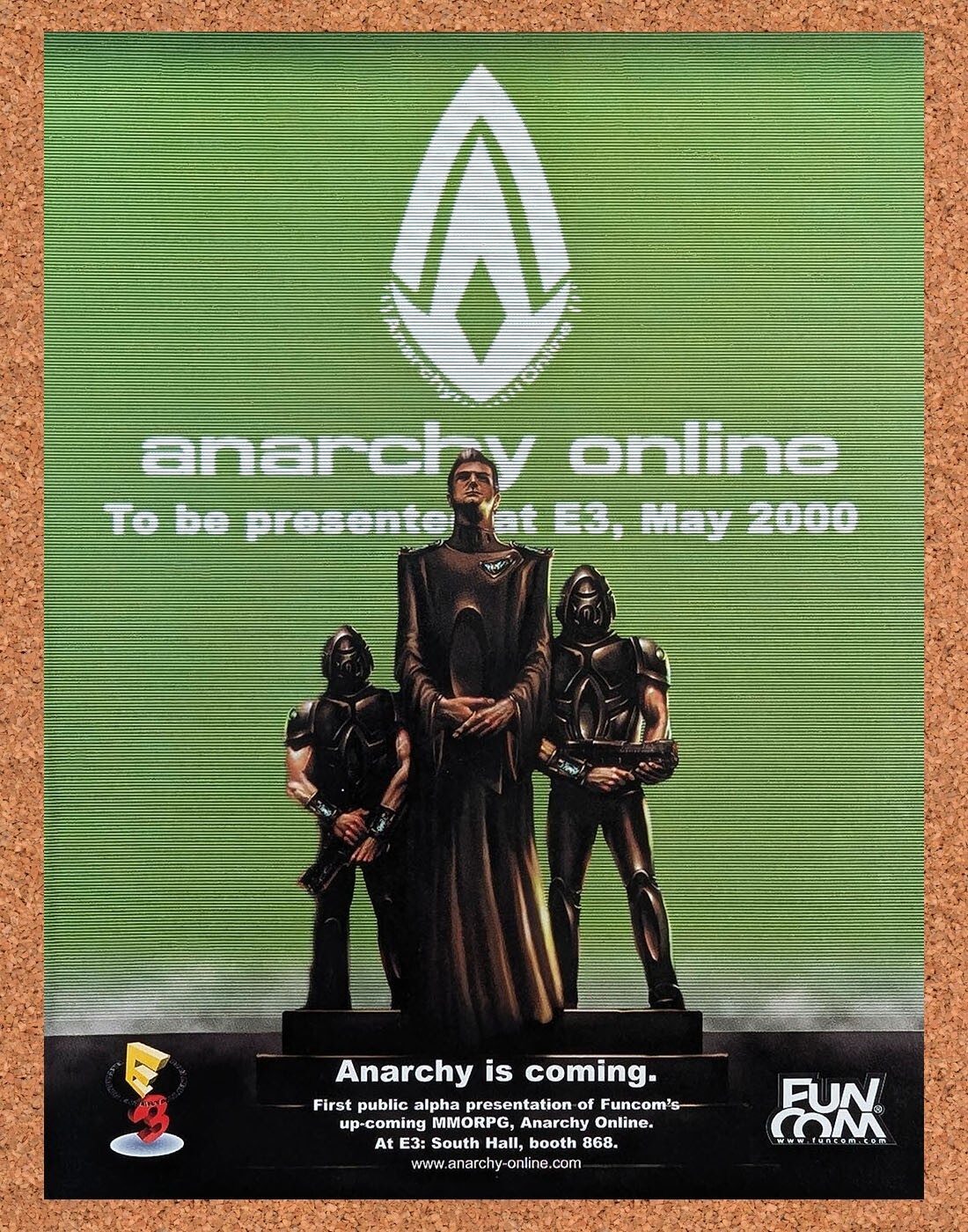Anarchy Online PC Original 2001 Ad - E3 Release Video Game Promo