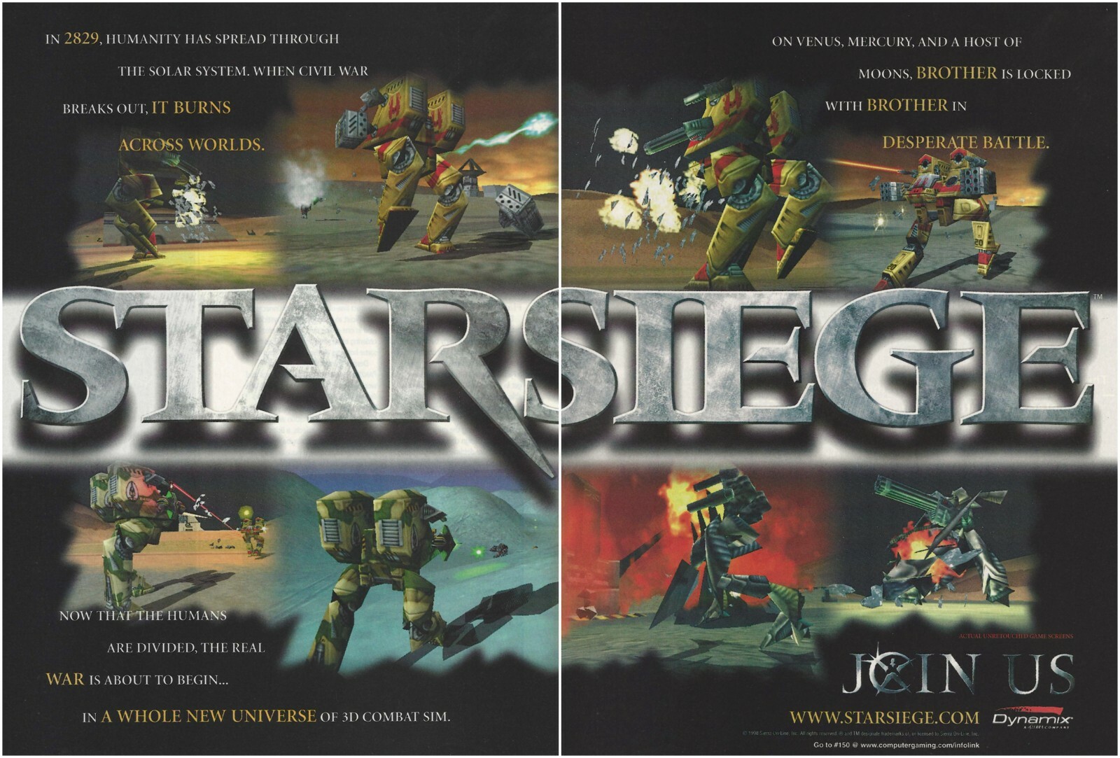 Starsiege Print Ad/Poster Art PC Big Box (C)