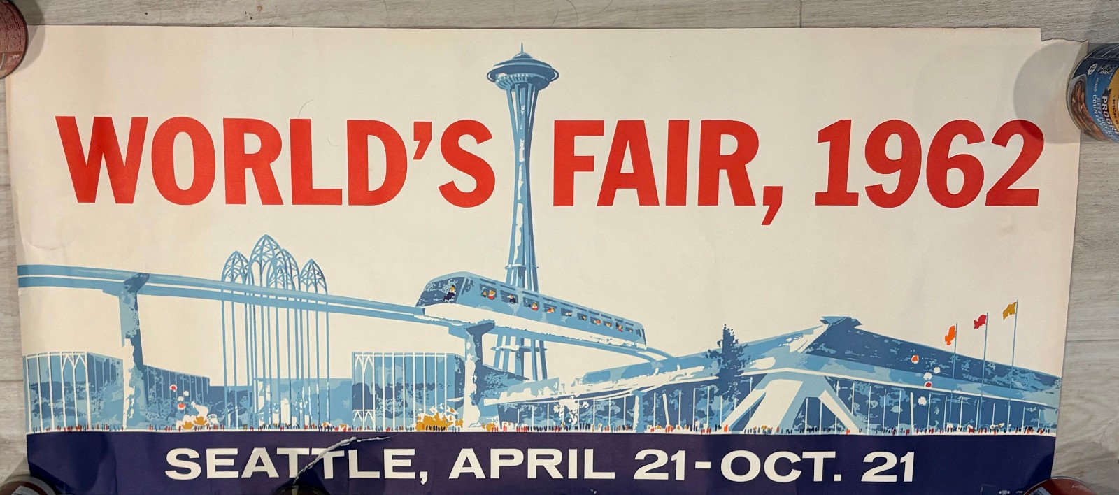 Original 1962 SEATTLE WORLD\'S FAIR Banner Poster