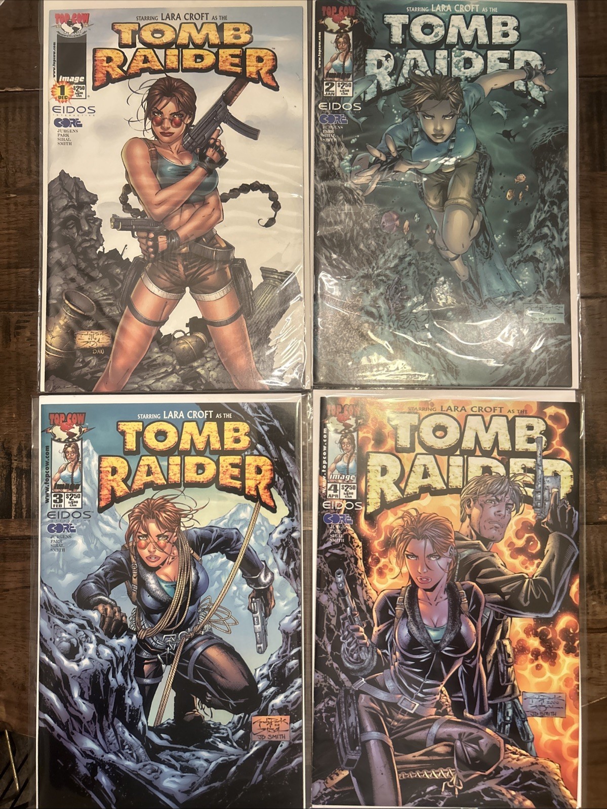 Laura Croft As The Tomb Raider Comics Lot #1-4 1st Printing NM/Top Cow Imag 1999