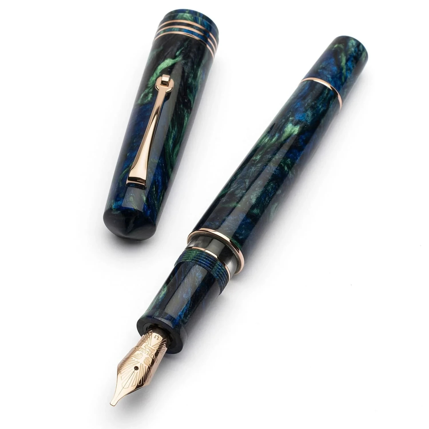 Leonardo Momento Zero Grande 2.0 Fountain Pen in Fiordaliso Blue w/ RGT 14K EF