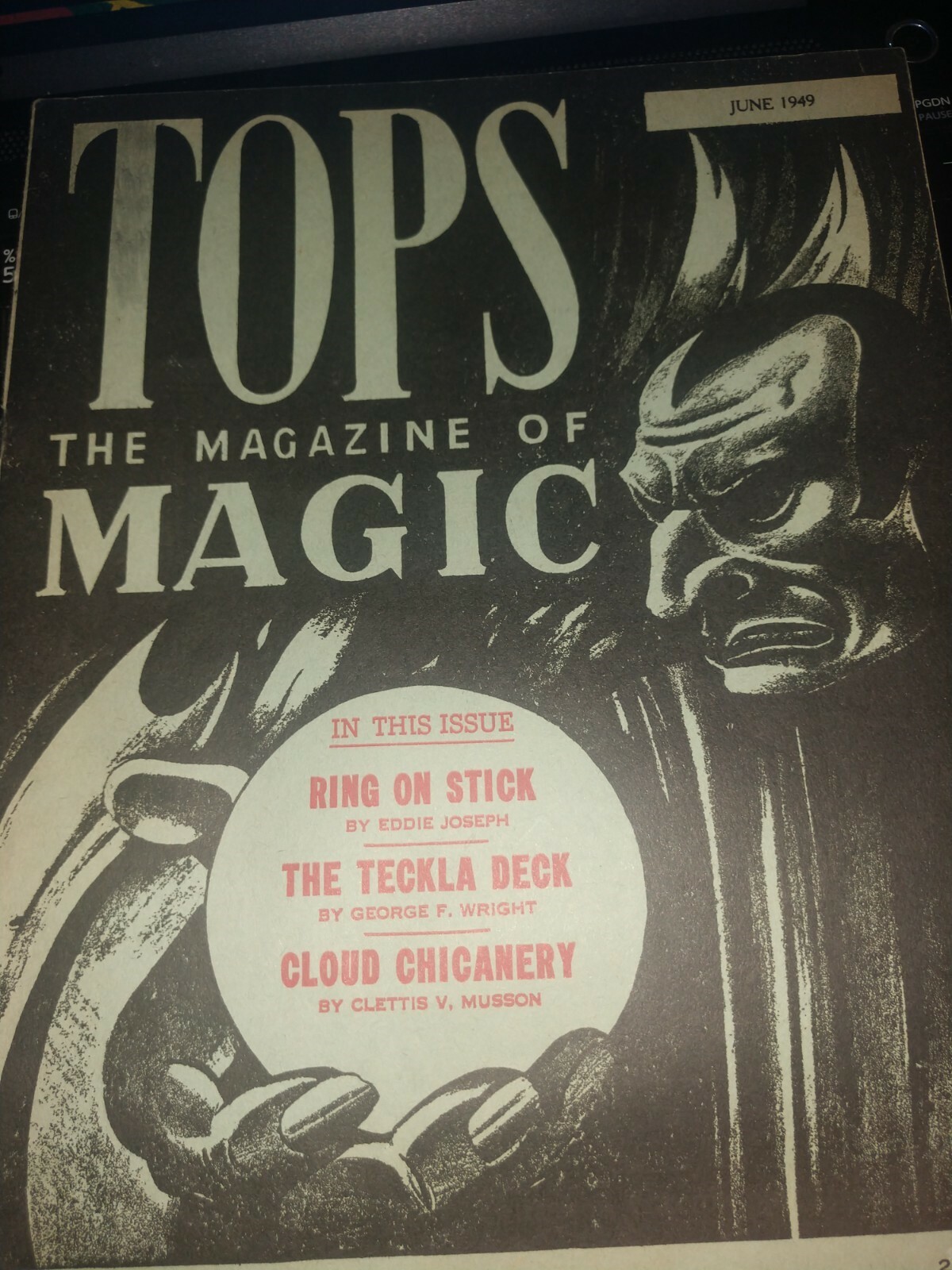 Edddie Joseph 1949 Ring on String Vintage Magazine of Magic ABBOTT'S TOPS
