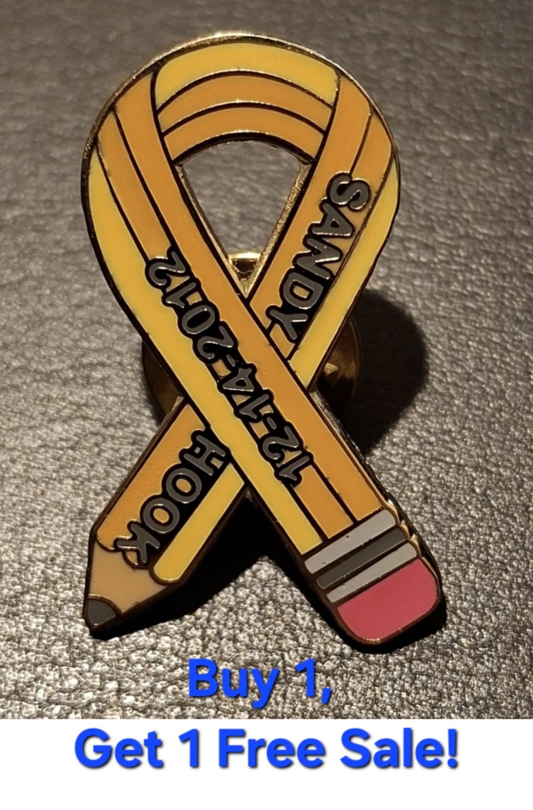 2012 SANDY HOOK NEWTOWN CT  SCHOOL LAPEL PIN PENCIL RIBBON MEMORIAL Brand New