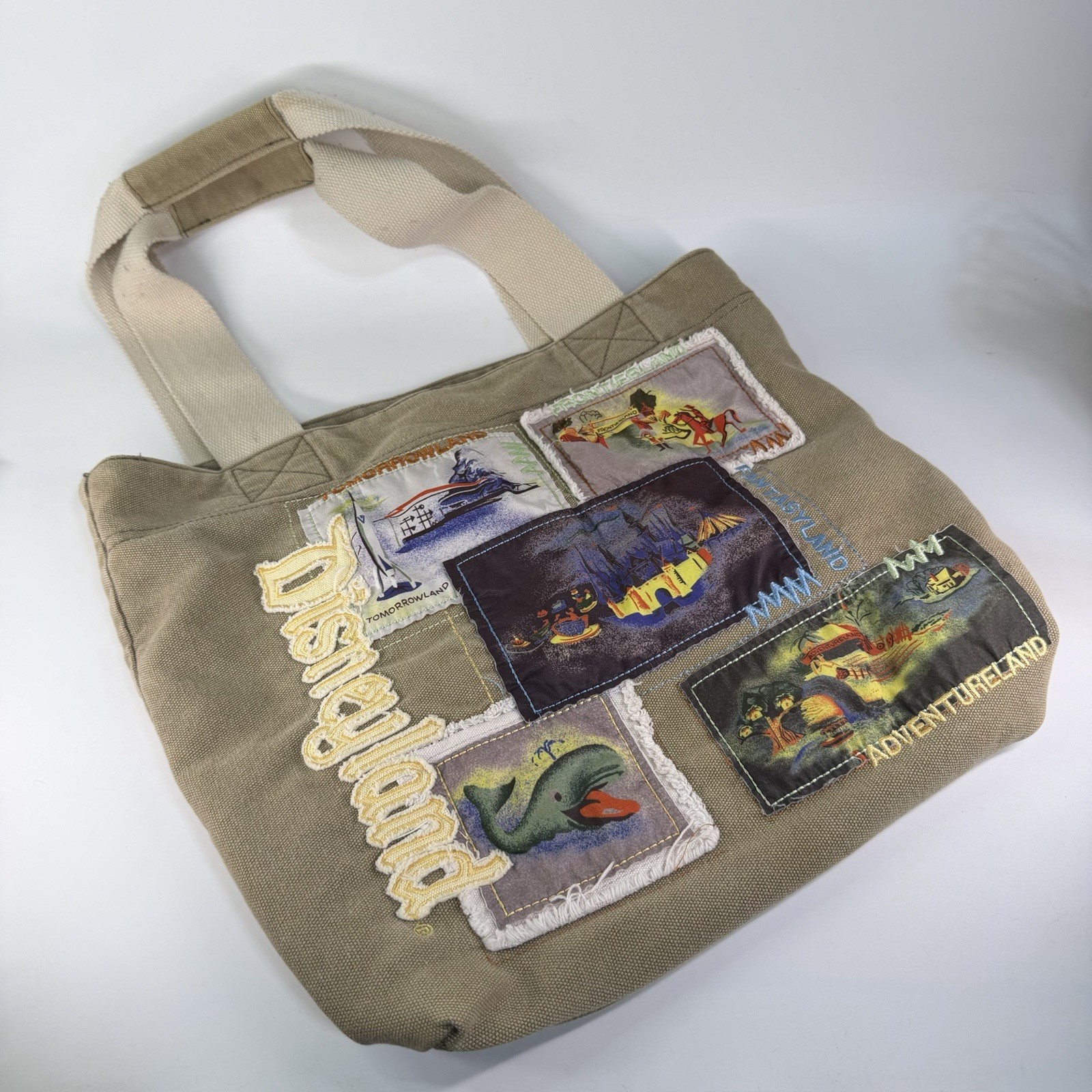 Disney Parks Disneyland Exclusive Canvas Tote Bag Patches Tomorrowland Adventure